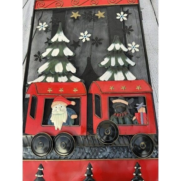 Vintage Foldable 3D Metal Fireplace Hand Painted Screen - Picture 14 of 14